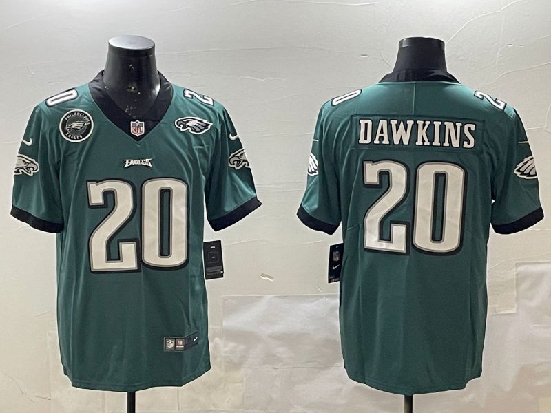 Men Philadelphia Eagles #20 Dawkins Green Second generations 2025 Nike Vapor Limited NFL Jersey style 1